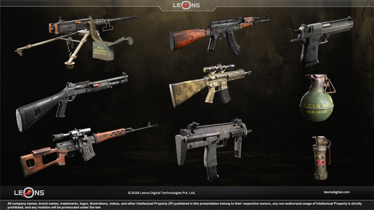 AAA 3D Modern Military Weapons Game Art Assets